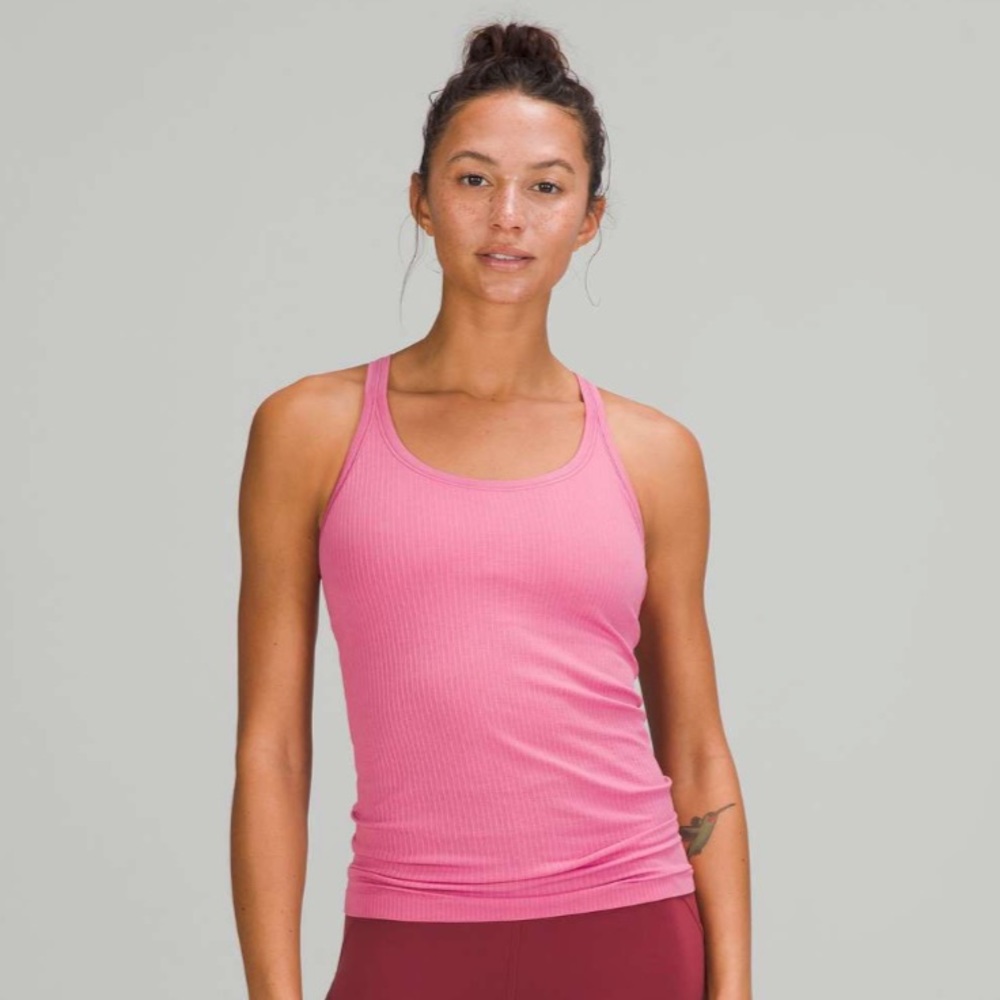 NWT Lululemon Ebb to Street Tank Top size 8 in Pink Blossom